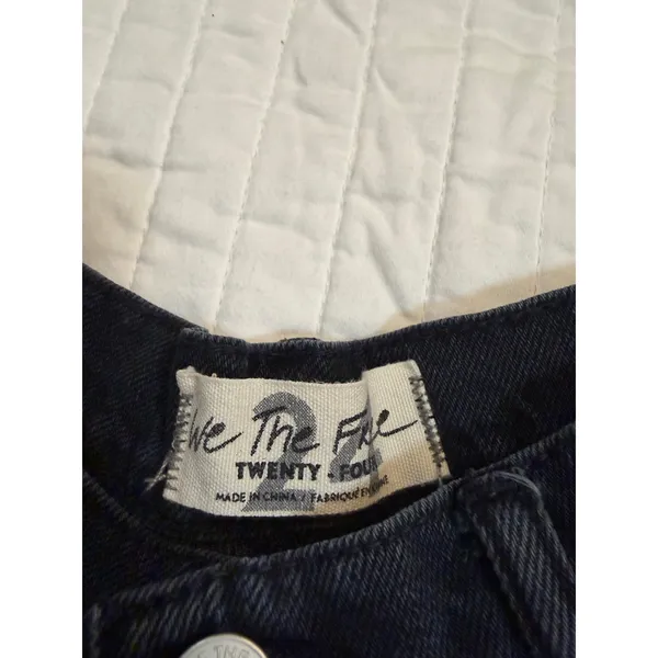 Free People "We The Free" Harlie Denim Shorts Black - Image 6