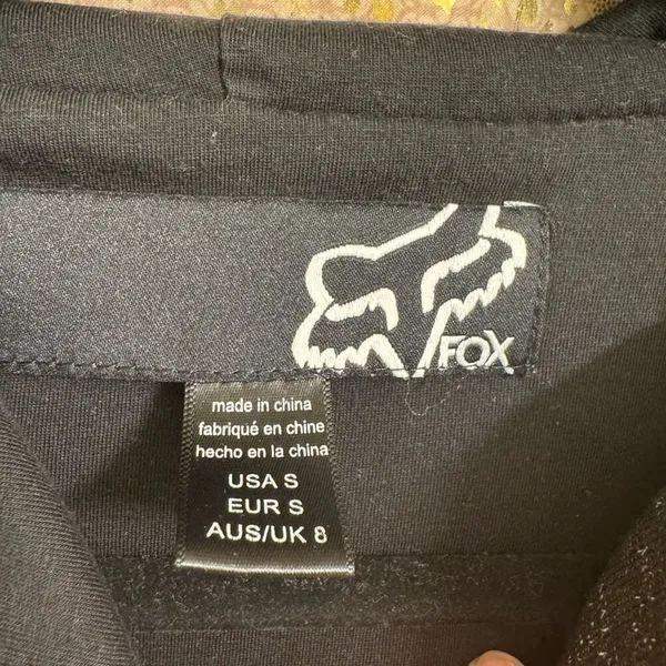 Y2K 2000s Fox Racing Charcoal Gray Button Up Hooded Sweater Womens Small‎ - Image 5