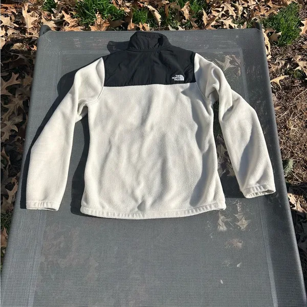 Womens The North Face quarter zip Ladies Fleece Jacket‎ Black White size small - Image 7