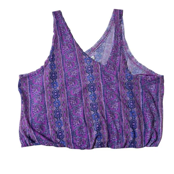 Free People We the Free Your Twisted Tee Printed Tank V-neck; elastic waist M - Image 5