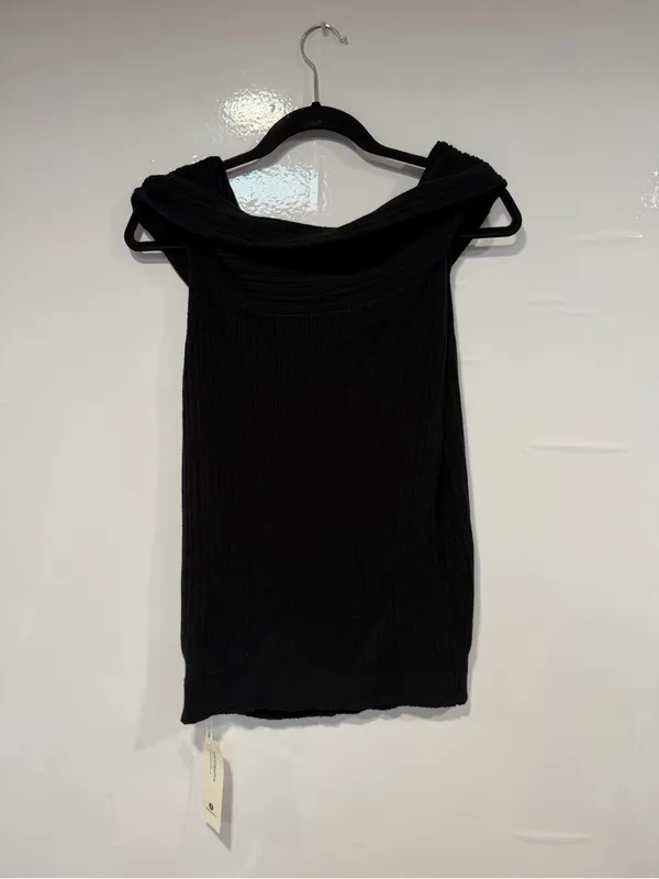 Black Ribbed Off-Shoulder Women’s Sweater - Image 4