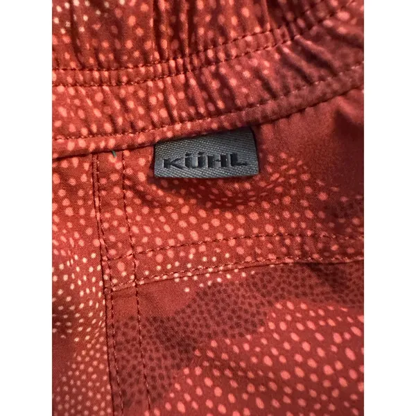 Kuhl Freeflex Shorts Womens XL Red Orange Camo Dotted Hiking Active Outdoor - Image 3