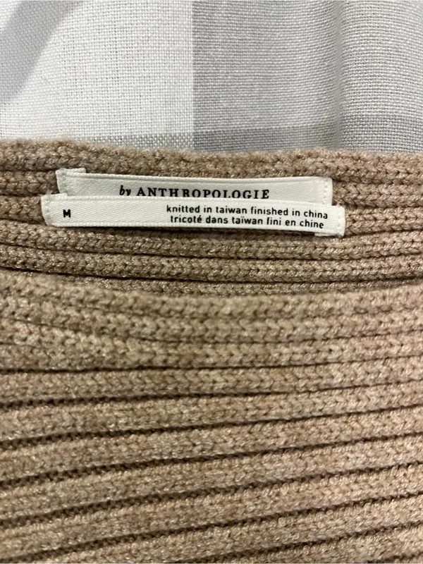 Anthropologie Ribbed Scoopneck Sweater - Taupe - Image 2
