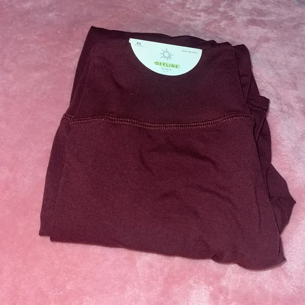 Aerie burgundy leggings - Image 5