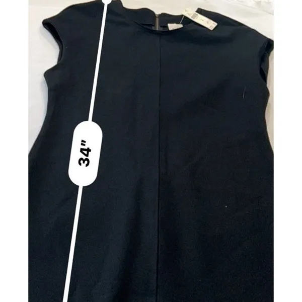 NWT Maeve by Anthropologie Black Cap-Sleeve Seamed Shift Mini Dress Size Medium - Image 14