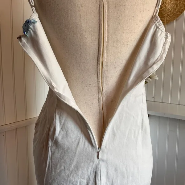 White Button Accent Dress - Image 4