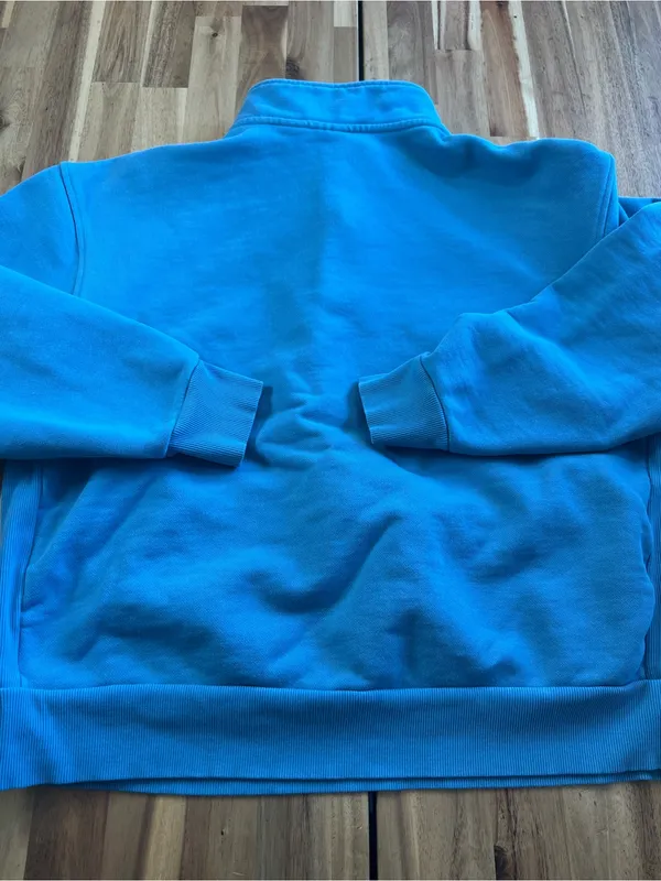 Adidas Skateboarding Quarter Zip Sweatshirt XL Blue Mock Neck Pullover Logo - Image 9