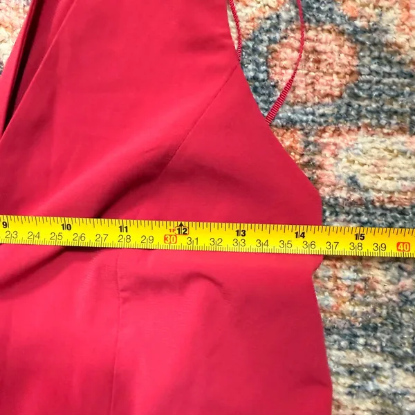 Abercrombie Fitch Dipped-Waist Hardware Maxi Dress Magenta Tie-Back Size XL - Image 9