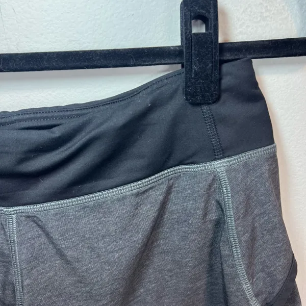 Lululemon 3" Speed Up Shorts Heathered Black / Black / Lakeside Blue Pocket Sz 4 - Image 4