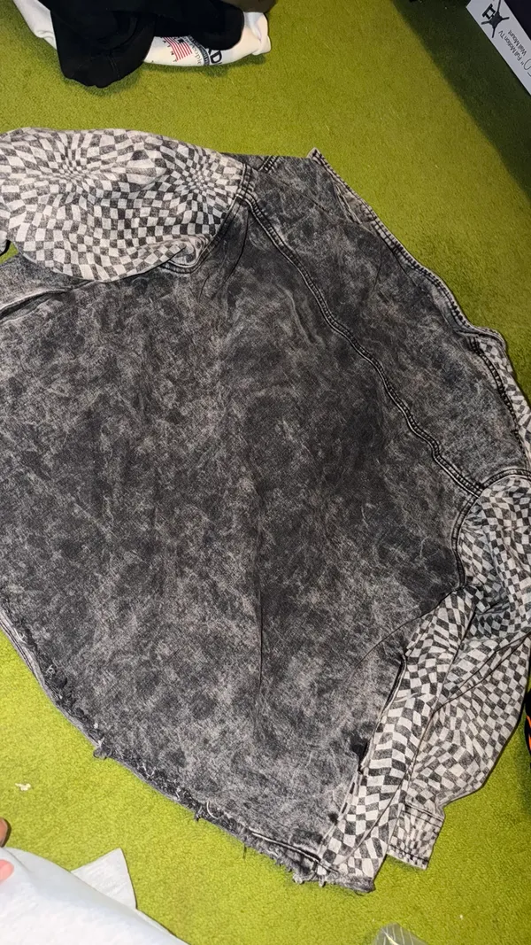 Checkered denim jacket Black Size M - Image 3