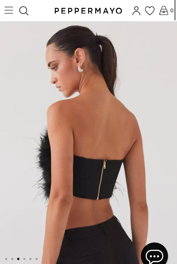 - The Night Is Ours Feather Crop Top - Image 2