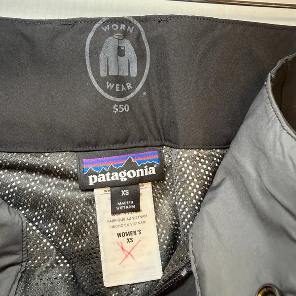 Patagonia Gore-Tex Snow Pants Powder‎ Bowl Black Ski Snowboard Shell RECCO XS - Image 2