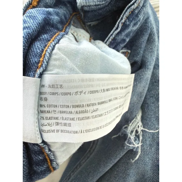 Abercrombie & Fitch Curve Love Mom Jeans 29 8R Medium Wash Distressed Button Fly - Image 3