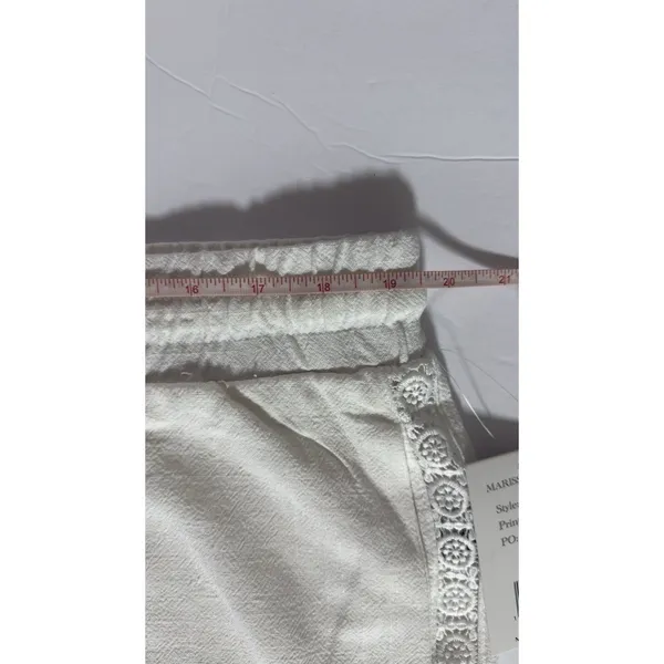 Marissa Olivia Women Linen Blend Shorts White XL Drawstring Casual Resort - Image 5
