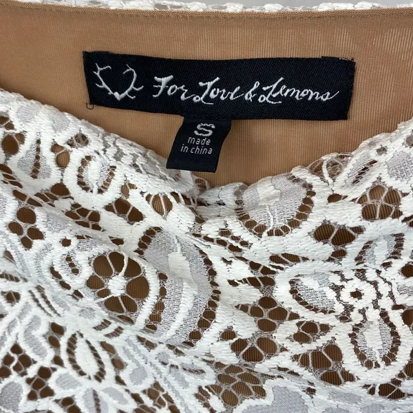 For Love & Lemons White & Lavender Lace Mini Skirt S - Image 4