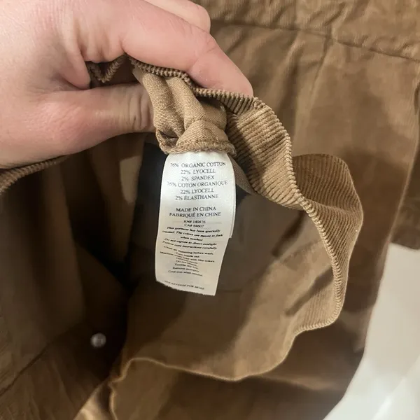 Faherty Softstretch Cord‎ Michelle Long Sleeve Mini ShirtDress Brown Size M - Image 8