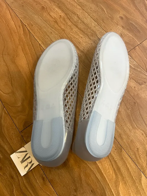 Zara Light blue Mesh Slip-On jelly ballet Flats Sz 9 - Image 6