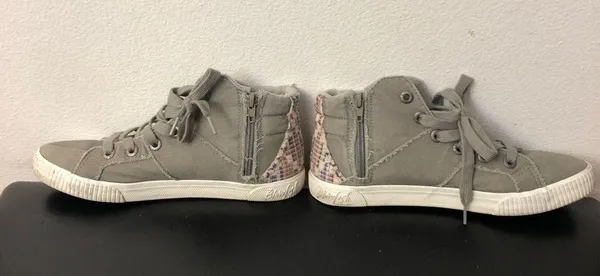 Blowfish Womens size 8 Malibu Hi Top Sneakers Gray Zip Boho Shoes Boho - Image 7