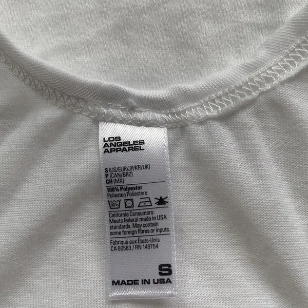 Los Angeles Apparel racer back tank top and white size small - Image 4