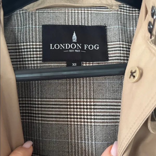 London Fog Heritage Belted Hooded Trench Coat Tan XS - Image 5