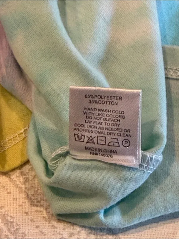 Generation Love Pastel Rainbow Tie-Dye Knotted Hem Crew Neck T-Shirt Size Small - Image 5
