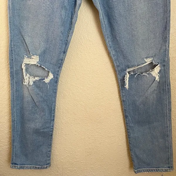 Agolde Toni Mid Rise Straight in‎ Pristine size 26 skinny distressed light wash - Image 5