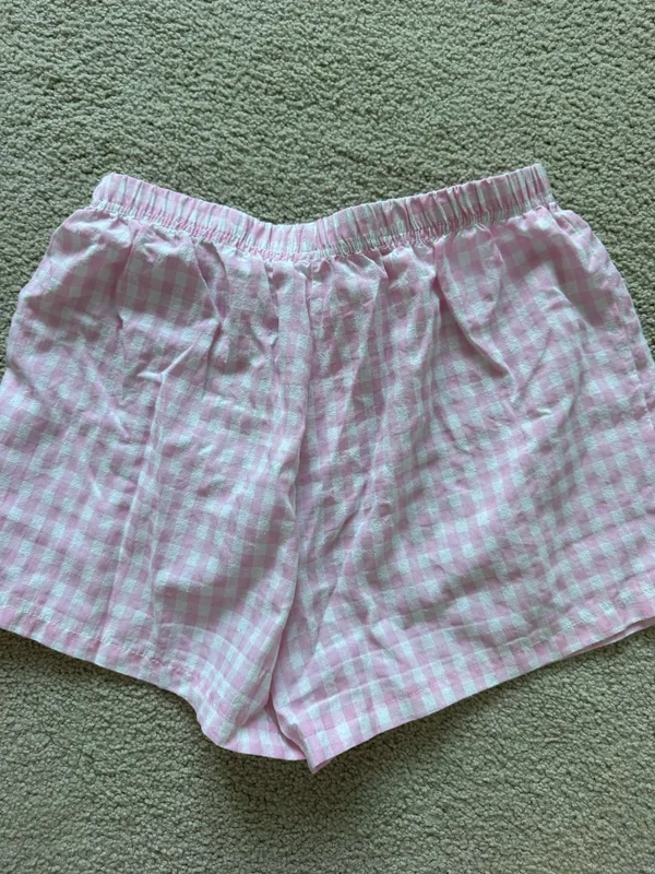 Pink Gingham Boxer Edikted Shorts - Image 2