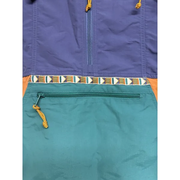 L.L.Bean Mountain Classic Anorak‎ Jacket Multi Teal Indigo Women's Size Small - Image 10