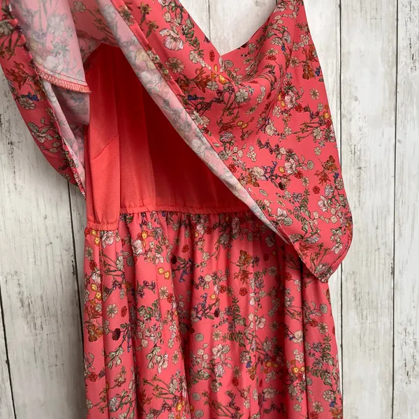 Promod Floral Cottagecore Dress XL Pink Boho Fairycore Flowy Summer Cami - Image 7
