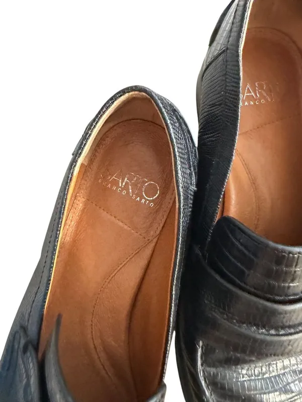 FRANCO SARTO Black Leather Loafers Size US 8 - Image 7