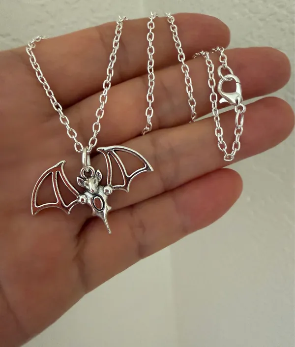 Brand New Silver bat necklace with lobster clasp - Image 5