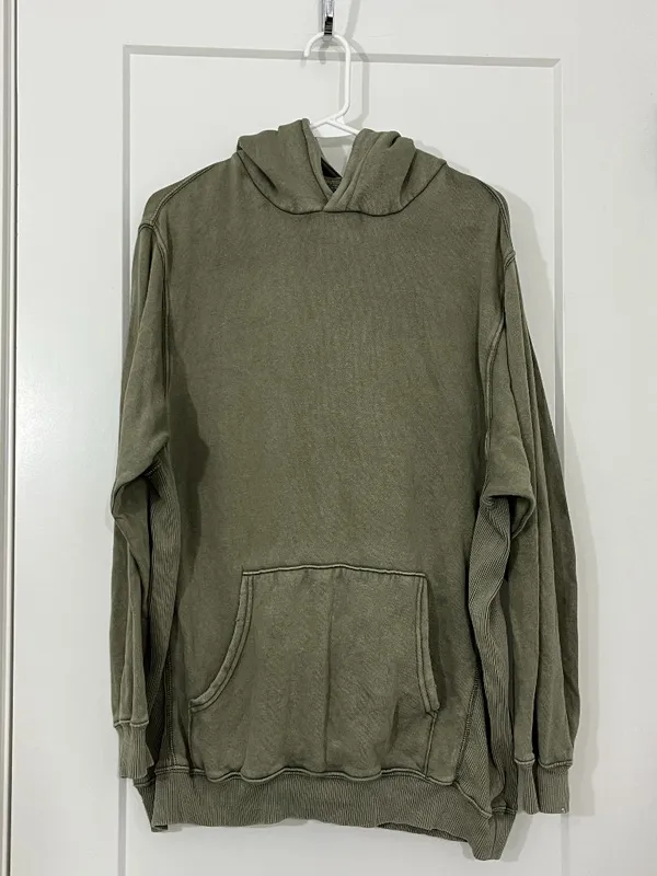 Aerie Small Sage Green Oversized Distressed Hoodie - Image 3