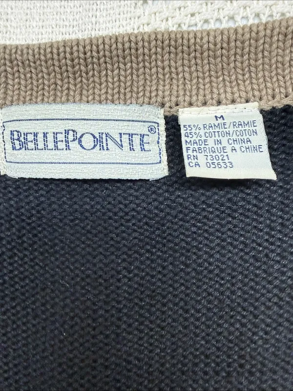 Vintage Bellepointe Black Knit Giraffe Button Vest Size M - Image 8