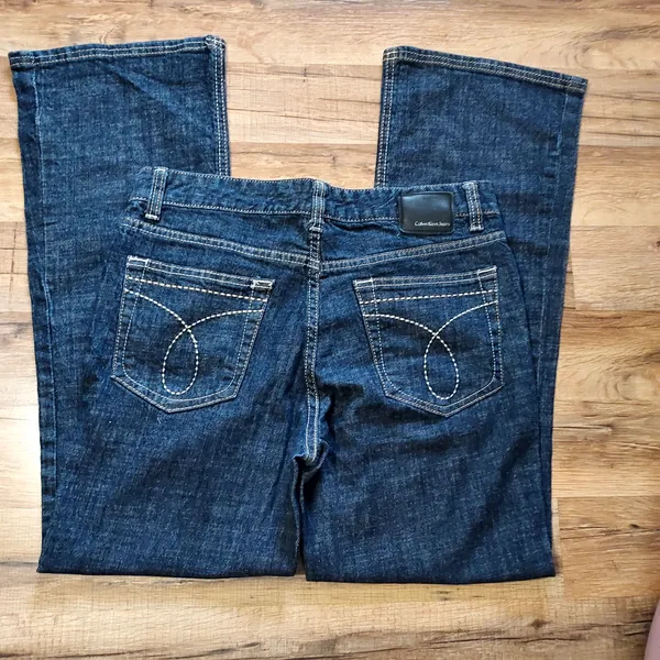 Vintage Inspired Retro Calvin Klein Dark Flare Jeans 6 preppy classic designer - Image 6