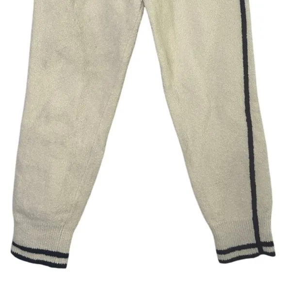 J. Crew Bouclé Texture Striped Sweater Joggers Old School Style M Cream #3198 - Image 4