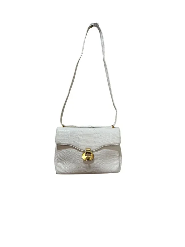 Chic de Paris Structured Textured Gold Toned Hardware Vintage Shoulder Bag - Image 12