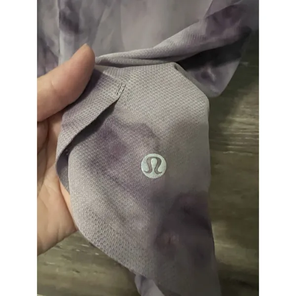 Lululemon Top Always Agile Short Sleeve Marble Purple Sz L Women - Image 2