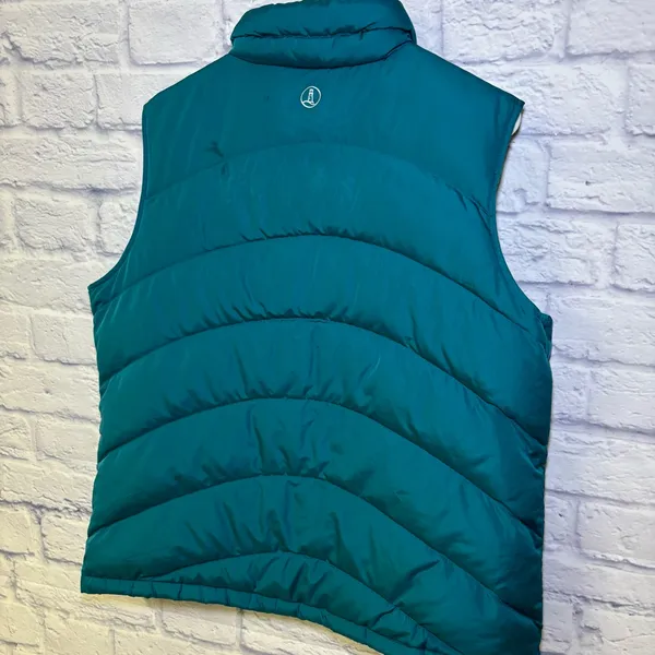 Lands End Turquoise Puffer Vest Down Feather Quilted Zip Up Womens XL 18 Outdoor - Image 10