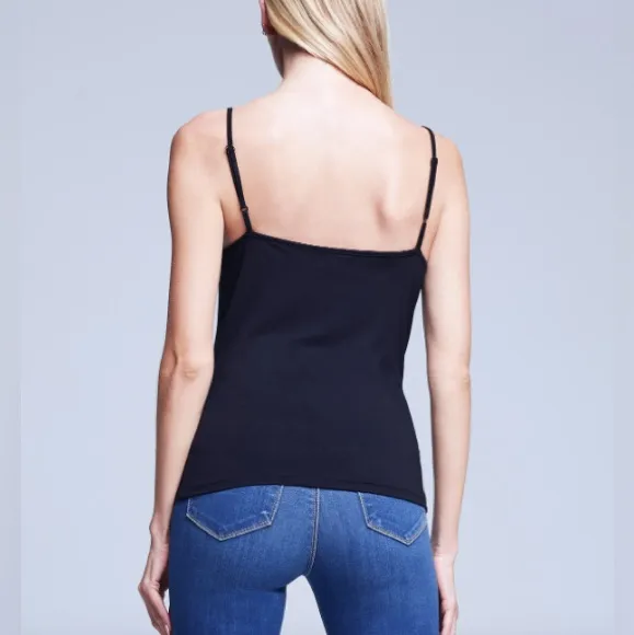 L’AGENCE Black Women’s Ella Cami Spaghetti Strap‎ Tank Top Size S - Image 2