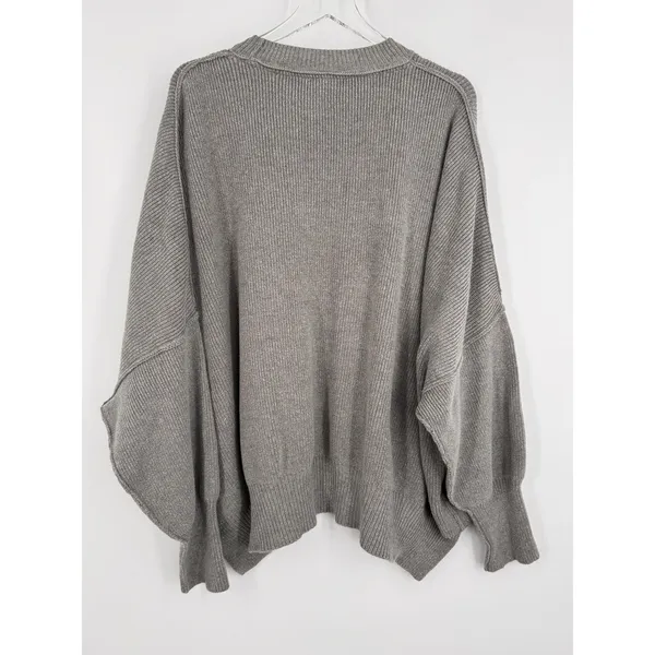 Free People Easy Street sweater women's M crew slouchy oversized rib knit tunic - Image 7