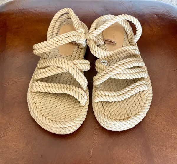 Pull&Bear rope sandals twisted rope-style uppers and jute-wrapped sole size 36 - Image 2