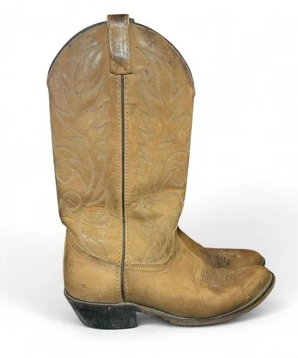 Dan Post Women’s Vintage Brown Leather Western Festival Work Boots Sz 8 - Image 2
