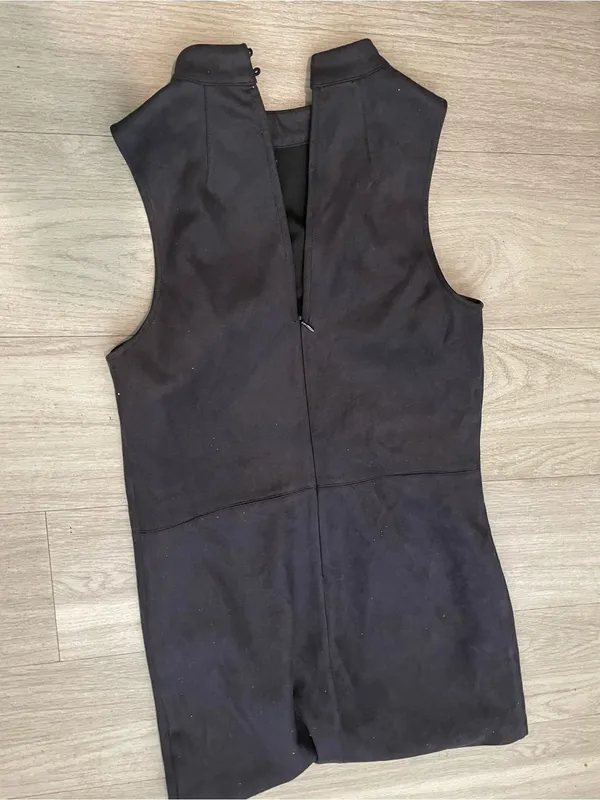 Astr Black Sleeveless Mock Neck A-Line Dress Skirt - Image 3