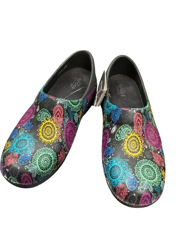 Crocs Work Dual Comfort wms paisley multicolored slip on clogs sz 6W SKU 10-124 - Image 10