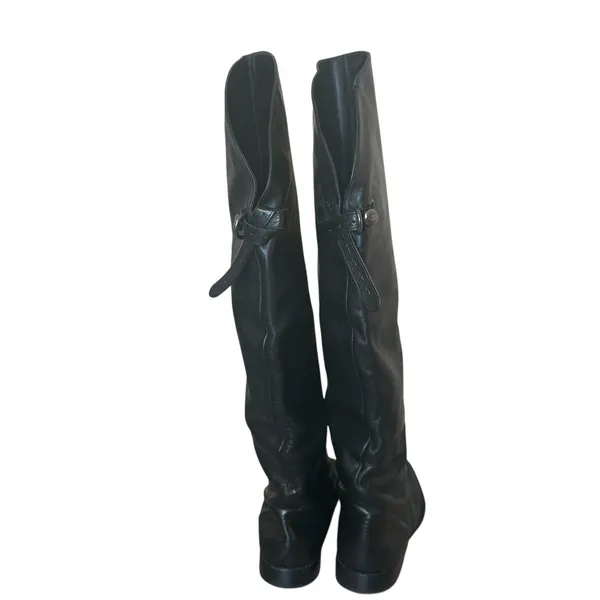 Coach Cheyenne Black Riding Equestrian Leather Over The Knee Boots 5.5 B‎ Luxury - Image 4