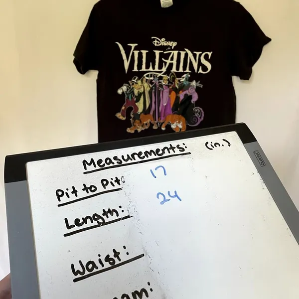 Disney Villians black‎ short sleeved shirt cotton women's size small basic top - Image 6