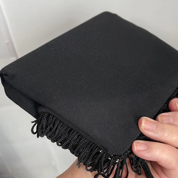 Vintage Black satin fringe bag. - Image 12