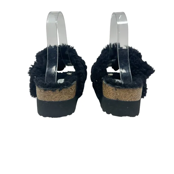 Birkenstock Papillio Arizona Big Buckle Shearling Sandals Teddy Black Size 36‎ - Image 7