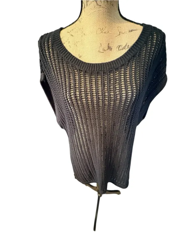 APT. 9 Black Knit Cut-out Sweater Swim Coverup Size XL - Image 2