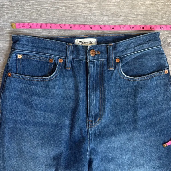 NEW Madewell Baggy Straight Jeans in Dark Worn Indigo Wash 27 - Image 7
